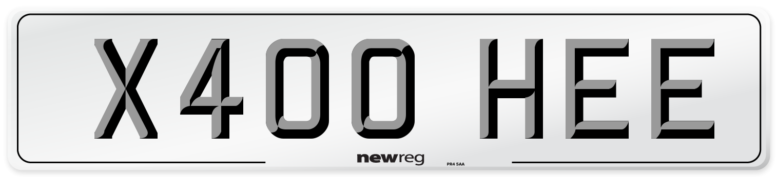 X400 HEE Number Plate from New Reg